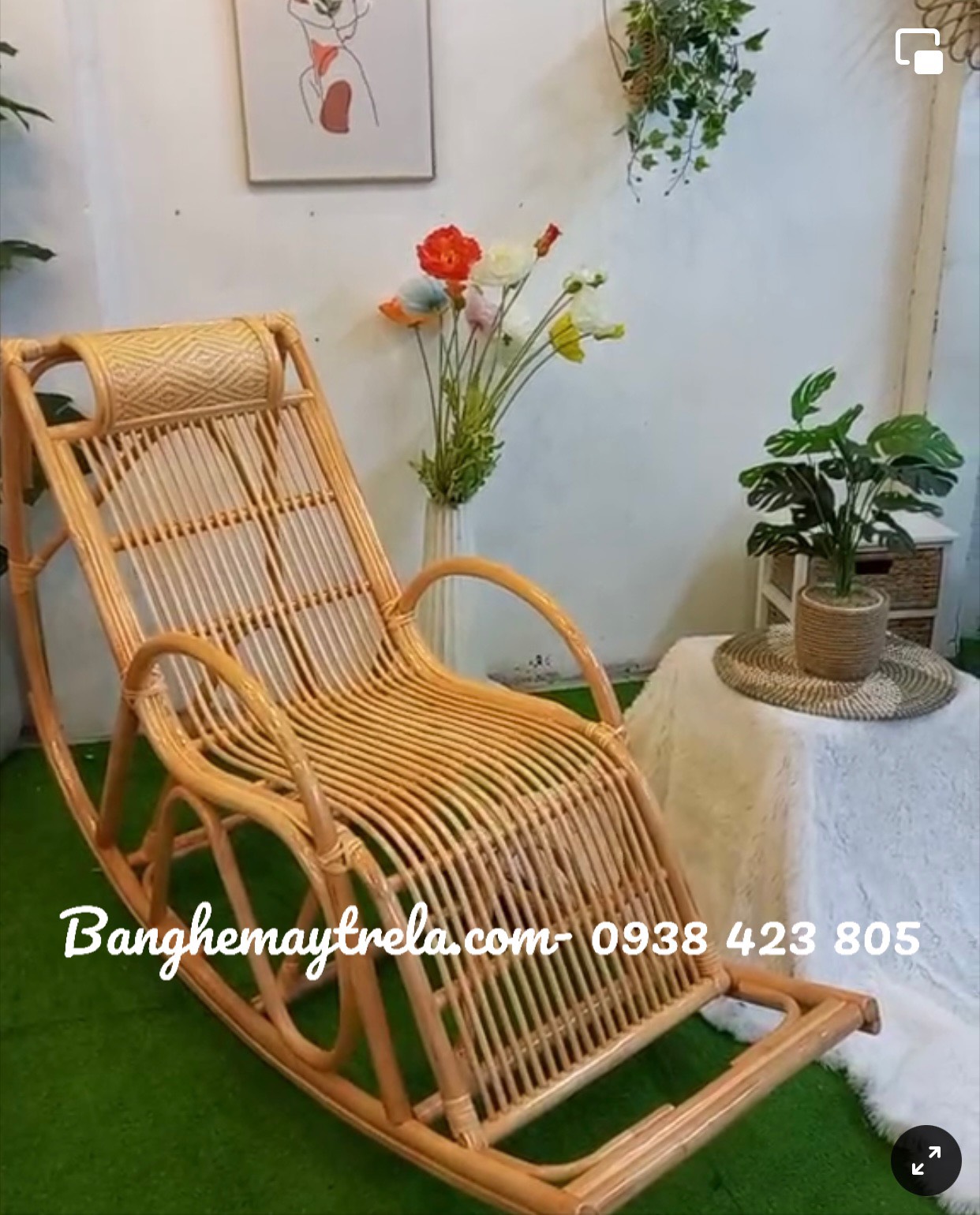 Ghế bập bênh mây cao cấp